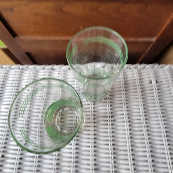 Vintage green striped glasses - Picture 4 of 7